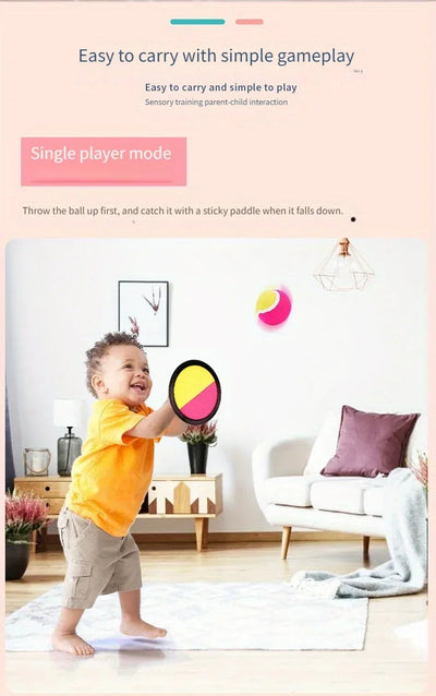 1Set Kids Sucker Sticky Ball Toy Outdoor Sports Catch Ball Game Set Throw And Catch Parent-Child Interactive Outdoor Toys by Smarsty