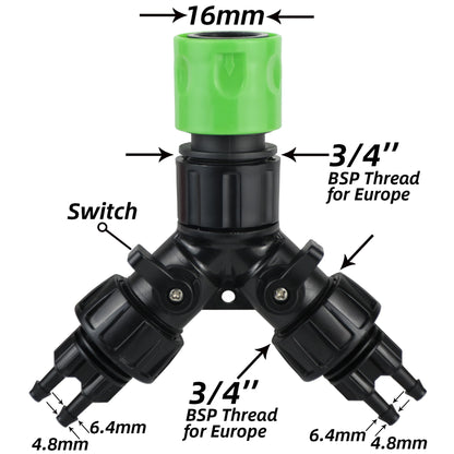 KESLA 4-Way Drip Irrigation Tap Adapter for Gardens - Smarsty