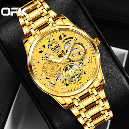 Men's Waterproof Steel Watch with Night Glow Feature - Smarsty