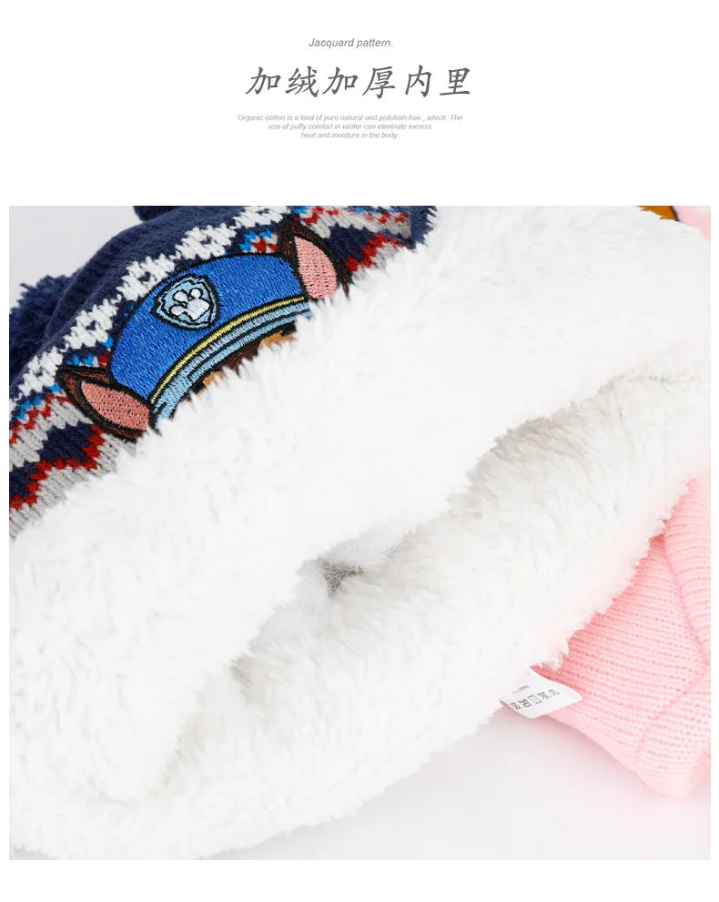 Kids Cartoon Winter Hat Scarf Set With Gloves Warmth - Smarsty