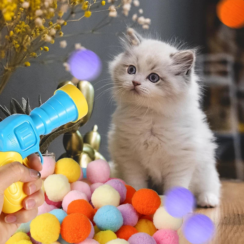 Interactive Cat Toy Shooting Gun with Plush Balls - Smarsty