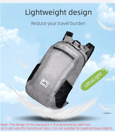 18L Portable Foldable Backpack Folding Mountaineering Bag Ultralight Outdoor Climbing Cycling Travel Knapsack Hiking Daypack by Smarsty