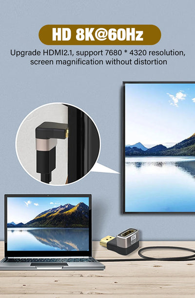 8K HDMI 2.1 Right Angle Cable for Easy Connections - Smarsty