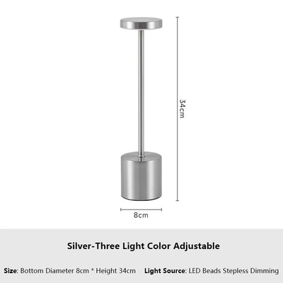 Rechargeable Touch Sensor LED Table Lamp with Adjustable Colors - Smarsty