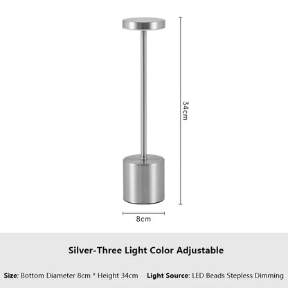 Rechargeable Touch Sensor LED Table Lamp with Adjustable Colors - Smarsty