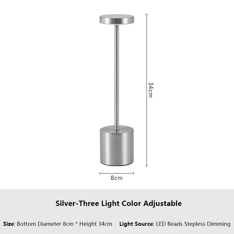 Rechargeable Touch Sensor LED Table Lamp with Adjustable Colors - Smarsty