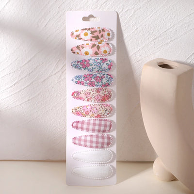 Newborn Cotton Hair Bow Snap Clips Set - Smarsty