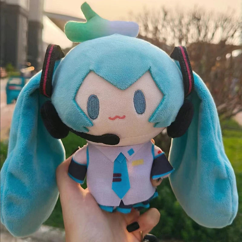 15cm Hatsune Miku Kawaii Q Version Figure Plush Doll Anime Peripheral Plush Stuffed Toy Collection Model Ornament Toy Girls Gift