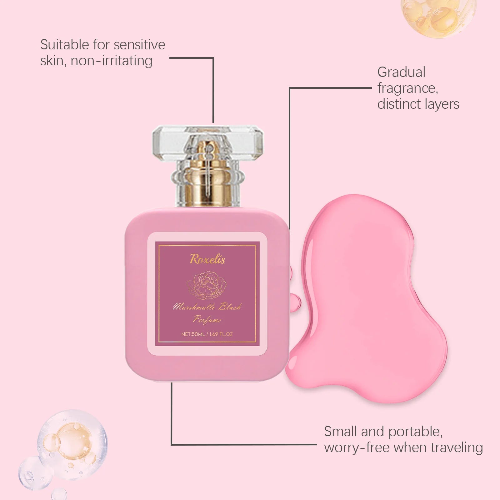 Roxelis Strawberry Sugar Sweet and Vital perfume Fresh, Sweet and Lasting Fragrance Date Commuting Multi Scene Portable Perfume