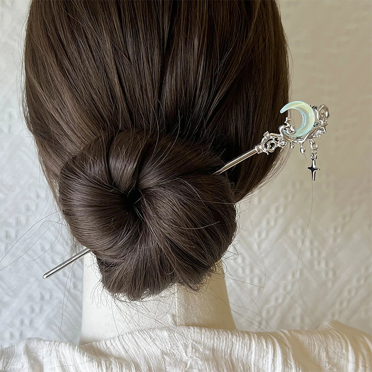 Vintage Moonstone Star Hair Sticks Elegant Hair Accessories - Smarsty