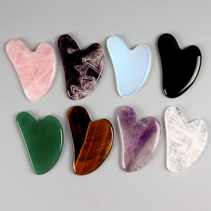 Rose Quartz Gua Sha Facial Massage Tool for Lifting and Firming - Smarsty