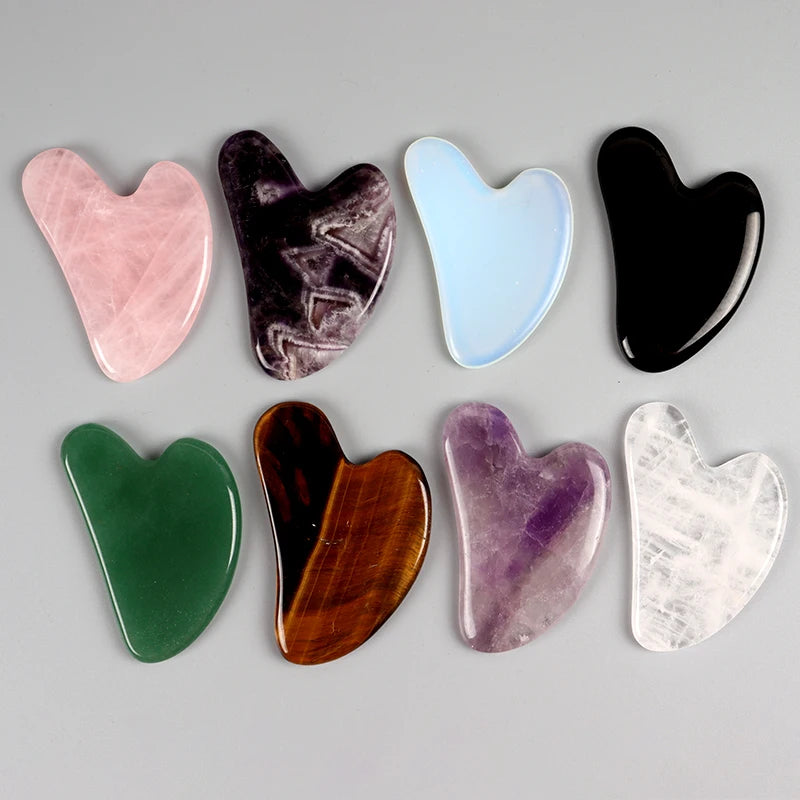 Rose Quartz Gua Sha Facial Massage Tool for Lifting and Firming - Smarsty
