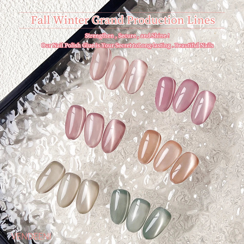 Vendeeni 6 Colors Magnetic Cat Eye Nail Polish Set - Smarsty