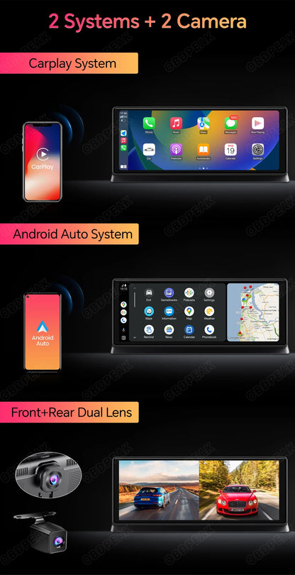 4K Car Dash Cam With Wireless CarPlay And Android Auto - Smarsty