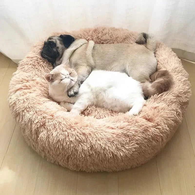 Super Soft Cat Bed Plush Donut Design for Comfort - Smarsty