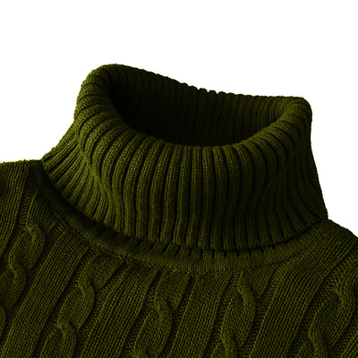 New Turtleneck Sweater Casual Men's Rollneck Knitted Sweater Keep Warm Men Jumper Woolen Sweater - Smarsty