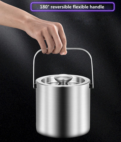 Portable Stainless Steel Ice Bucket for Outdoor Parties - Smarsty