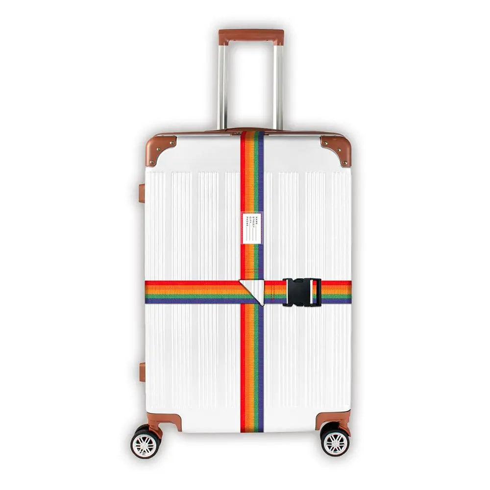 Luggage Buckle Strap Cross Belt Packing Adjustable Travel Accessories Suitcase Buckle Strap Rainbow Baggage Packing Belts