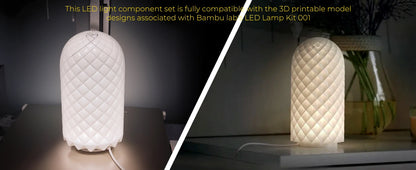 For Bambu Lab Led Lamp Kit Adjustable Light Kit Led Light Parts Hardware DIY Model white /cold/warm light Without Lamp shell 001 - Smarsty