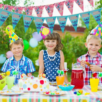 Disney Stitch Birthday Bunting Flags for Kids Parties - Smarsty