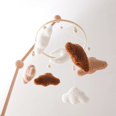 Baby Crib Mobile Bed Bell Rattle Toys Wooden Crochet Stars Pendant Bed Bell Toys Newborn Comfort Crib Bracket Hanging Toys Gifts by Smarsty