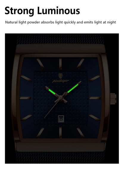 Men's Waterproof Quartz Watch with Luminous Date Feature - Smarsty