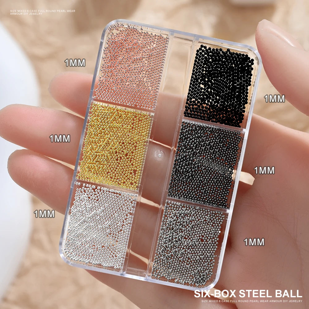 Mini Caviar Beads Nail Art Set with Magnetic Pen - Smarsty