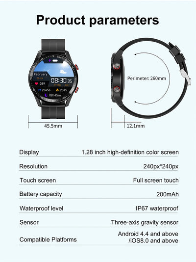 Bluetooth Call Smart Watch for Men with Health Tracking - Smarsty