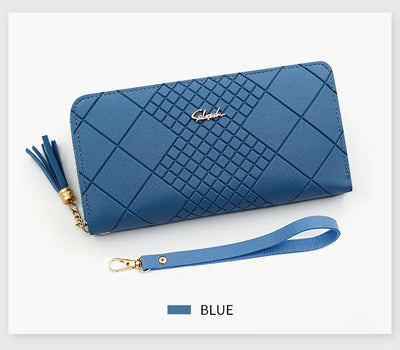 Zipper Money Coin Purse Women Card Holder Long PU Leather Clutch Wallet Large Capacity Lady Wristlet Phone HandBags Money Pocket - Smarsty