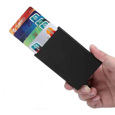 Anti RFID Smart Wallet Pouch ID Credit Card Holder Metal Thin Slim Men Aluminum Blocking Protected Wallet Small Bank Card Case - Smarsty
