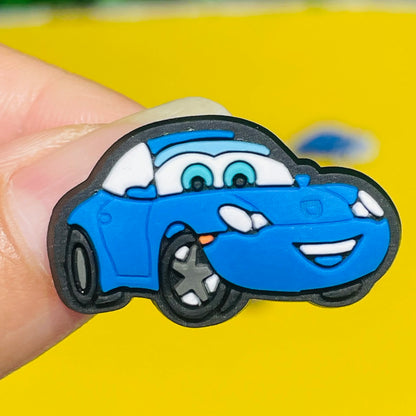 1Pcs Mix Cars Luigi Ramone Lightning McQueen PVC Shoe Charms Kids Popular Buckle Decorations Fit Birthday Gifts
