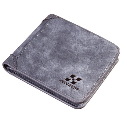 New Men Wallets Credit Card/ID Holder Vintage Brand Male Wallet High Quality PU Leather Photo Holder Foldable Short Men Purse - Smarsty