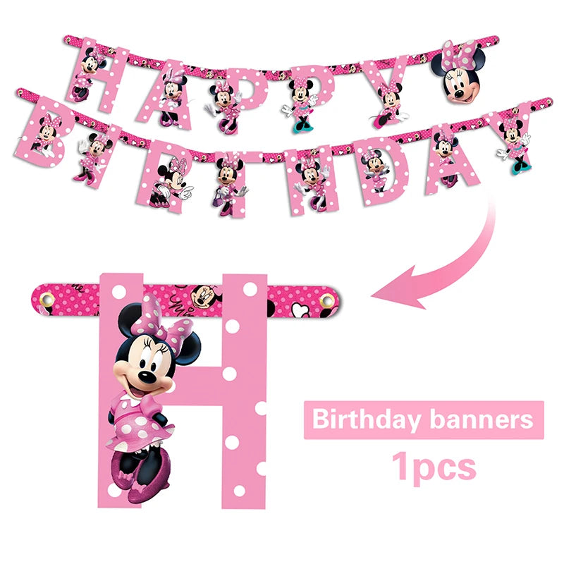 Minnie Mouse Birthday Party Disposable Tableware Set - Smarsty
