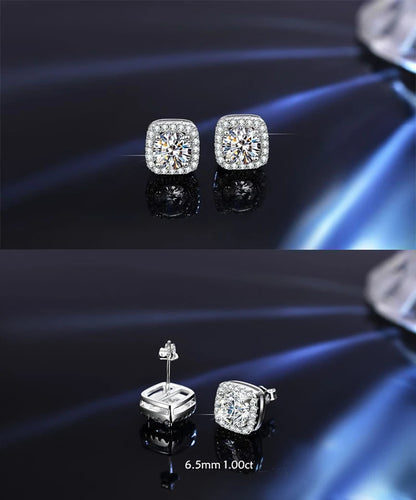 D VVS1 Moissanite Stud Earrings S925 Platinum Plating - Smarsty