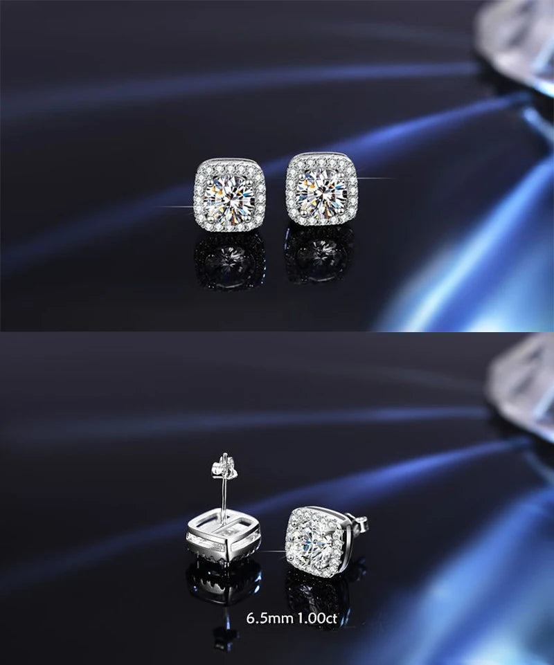 D VVS1 Moissanite Stud Earrings S925 Platinum Plating - Smarsty