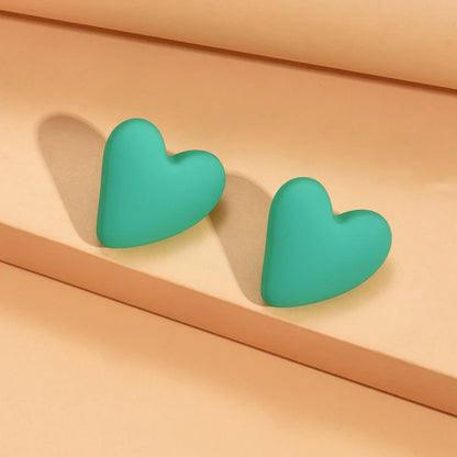 Candy Color Heart Acrylic Earrings for Women Stylish Design - Smarsty