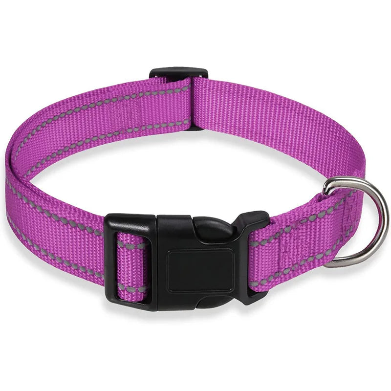 Reflective Nylon Dog Collar With Adjustable Safety Feature - Smarsty