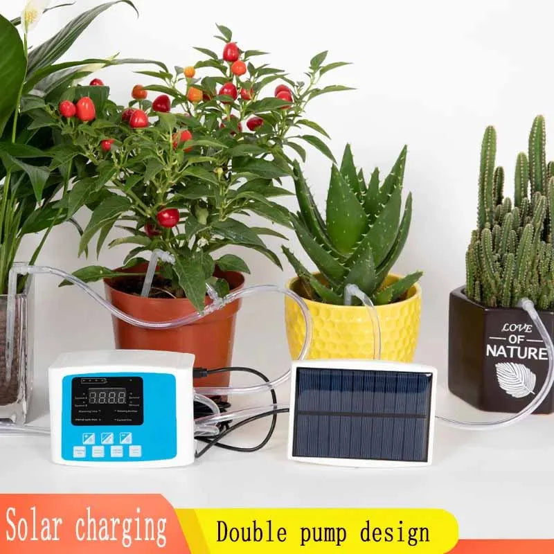 Solar Powered Automatic Garden Drip Irrigation Timer System - Smarsty