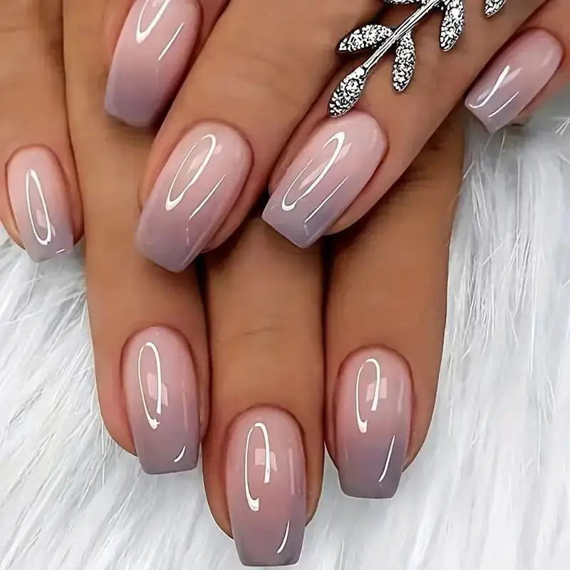 Water Drop Gradient Blush Press On Nails Set - Smarsty