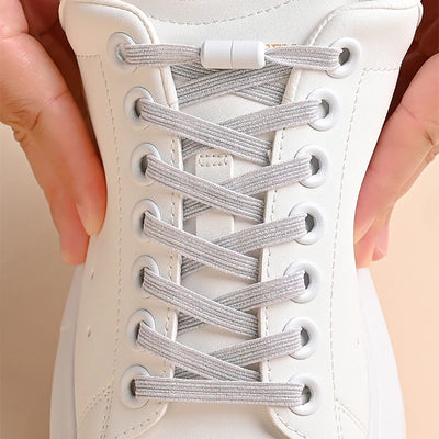 1Pair No Tie Shoe Laces Colorful Buckle Shoelaces Pearl Light Colorful Fashion Without Ties Elastic Laces Sneaker Kids Adult - Smarsty