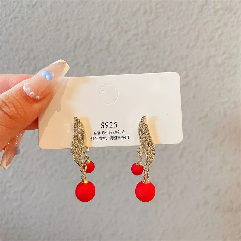 Elegant Double Pearl Dangle Earrings for Women Wedding Jewelry - Smarsty