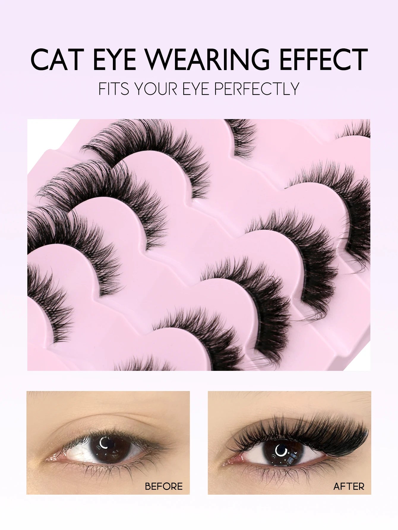 GROINNEYA Winged Cat Eye Faux Mink Lashes - Smarsty
