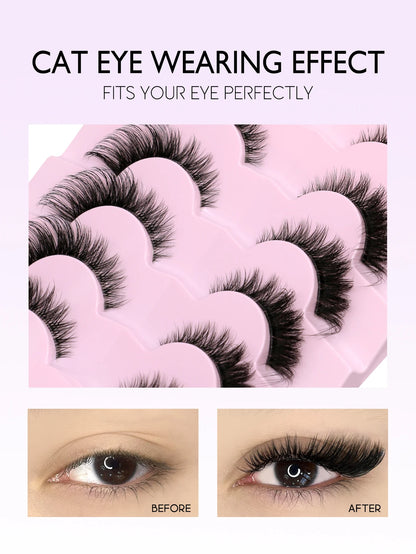 GROINNEYA Winged Cat Eye Faux Mink Lashes - Smarsty