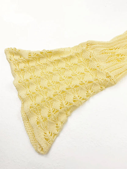 TARUXY Hollow Knitted Cardigan Women's Solid Long Sleeve V Neck Short Sweater Top Summer 2025 New Female Crochet Casual Outwear