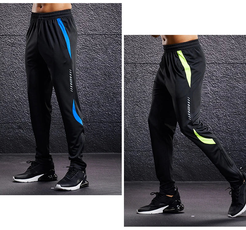 Men Sport Pants Running Pants With Zipper Pockets Soccer Training Jogging Sports Trousers Fitness Football Leggings Sweatpants - Smarsty