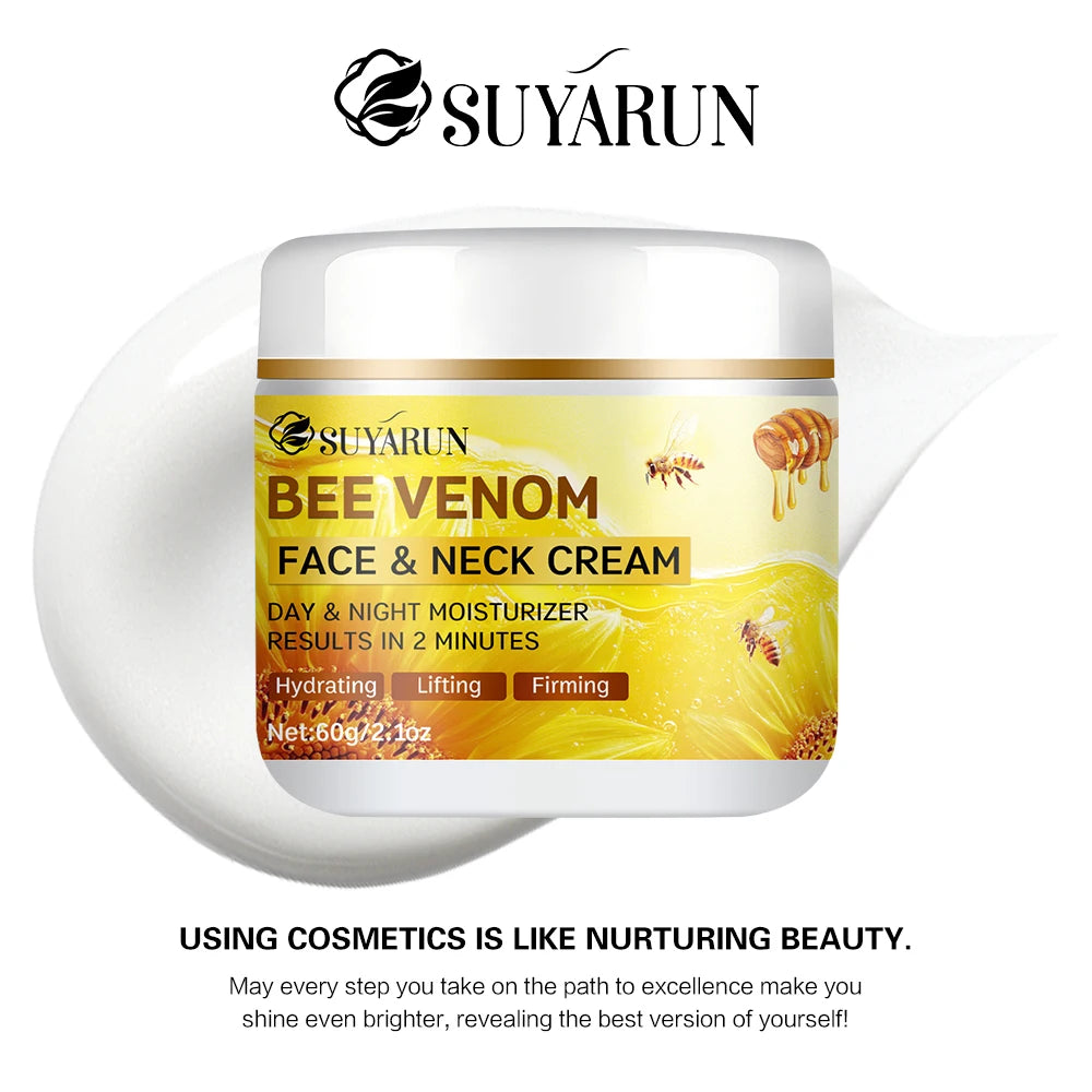 SUYARUN Bee Venom Collagen Anti-Aging Face Cream | Firming Lifting Moisturizer | Wrinkle Reduction | 24H Hydration. - Smarsty