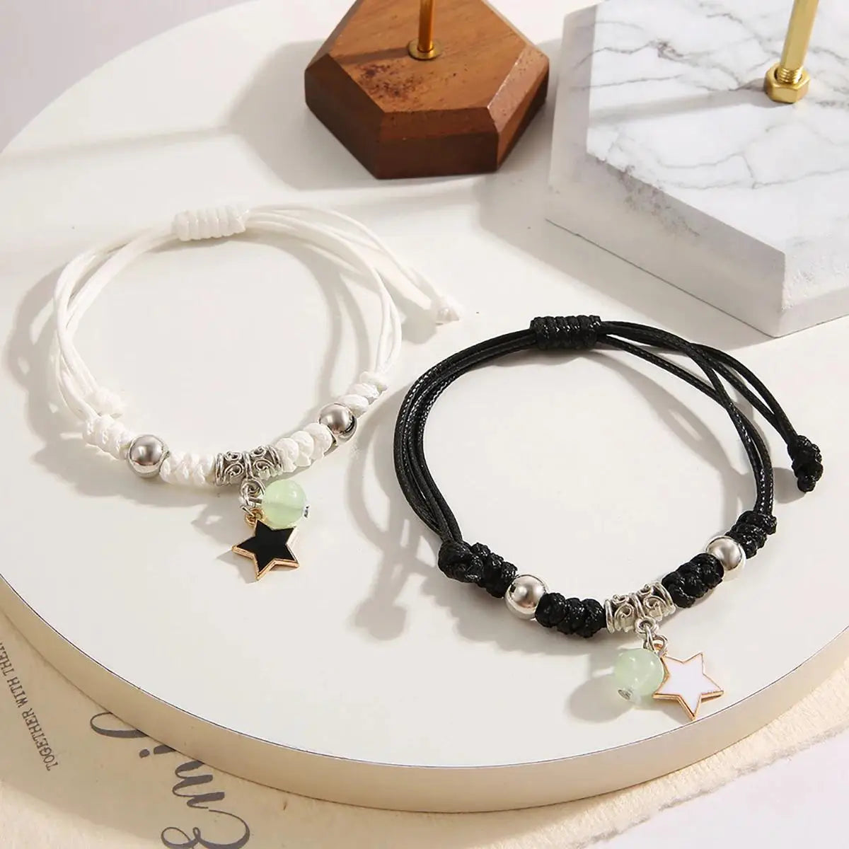 Luminous Beads Couple Bracelets Set for Matching Friends - Smarsty