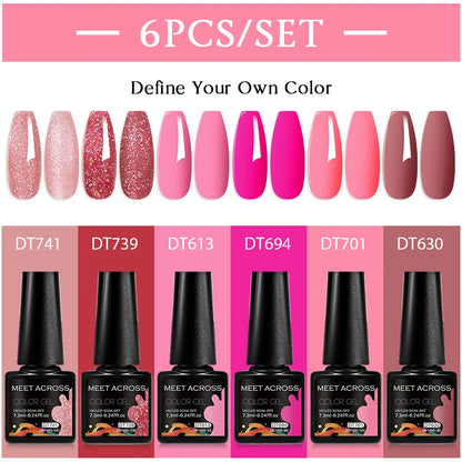 Sparkly Red Pink Gel Nail Polish Set for Stunning Nail Art - Smarsty
