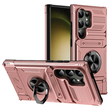 Galaxy S23 S24 Case With Magnetic Ring Kickstand Heavy Duty - Smarsty