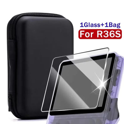 4 in 1 R36S Game Console Carrying Case and Screen Protectors - Smarsty